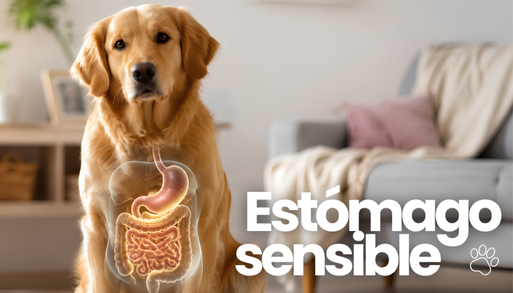 Perro con estómago sensible